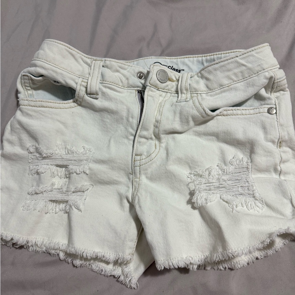 Art Class White Distressed Jean Shorts